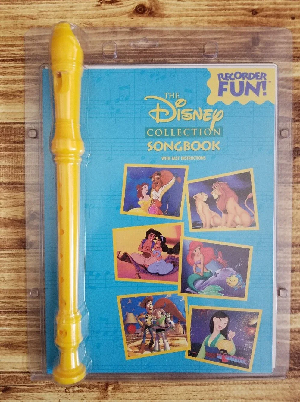 Disney Collection Songbook with Yellow Recorder Music Instrument Set Ages 3-8
